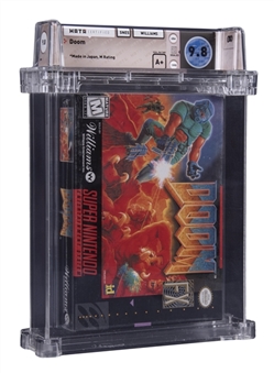 1995 SNES Super Nintendo (USA) "Doom FX" Made in Japan Sealed Video Game - WATA 9.8/A+